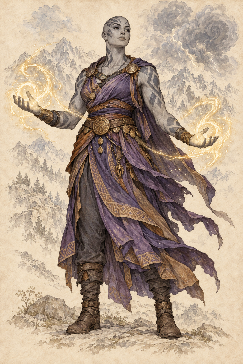 Goliath-Zauberin mit goldener Magie